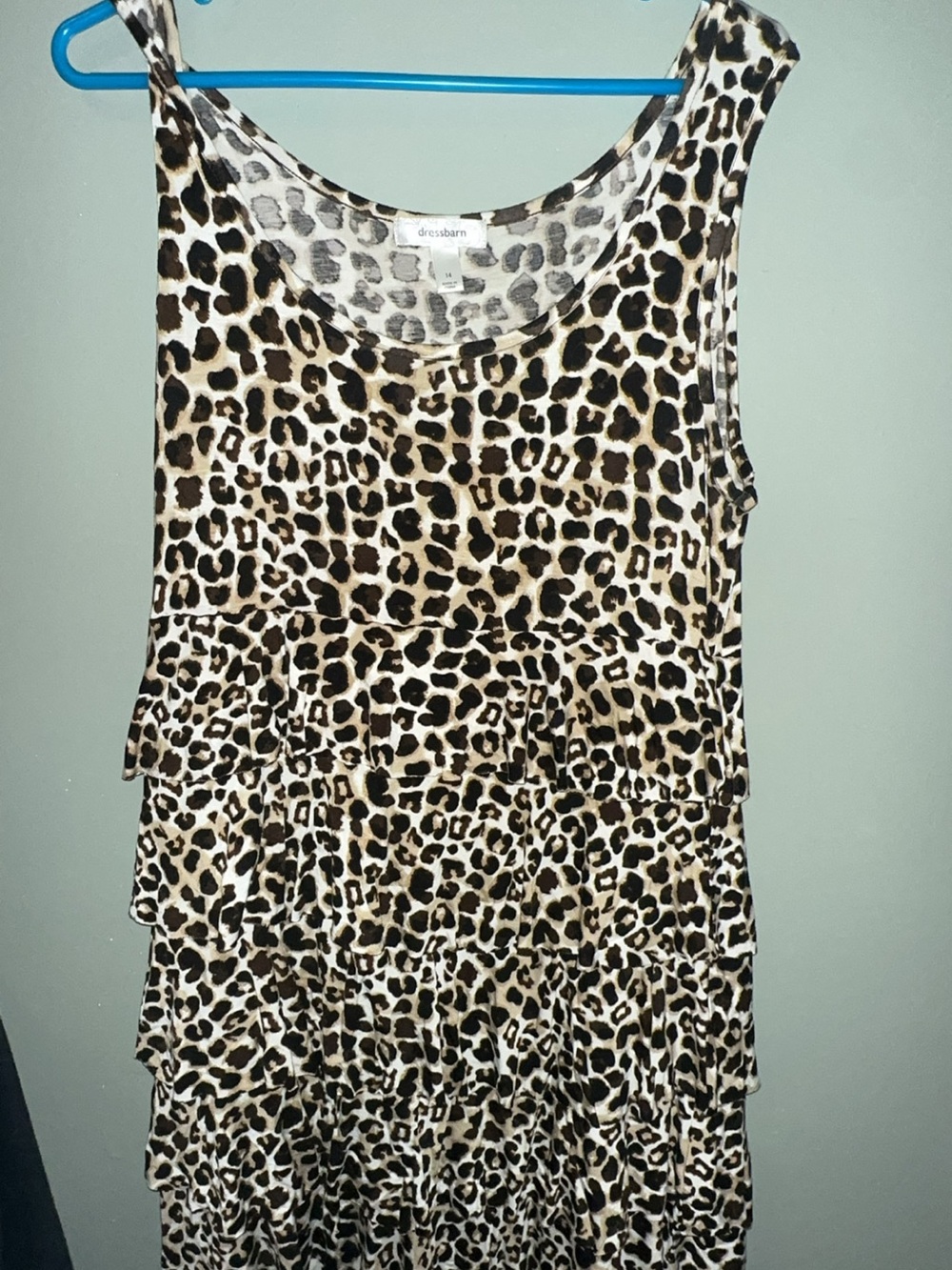 dressbarn Women’s Leopard Print Tank Top ruffled - Brown/Black